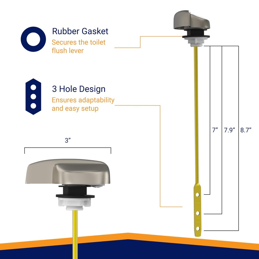 Toilet Handle Brushed Nickel Side Mount