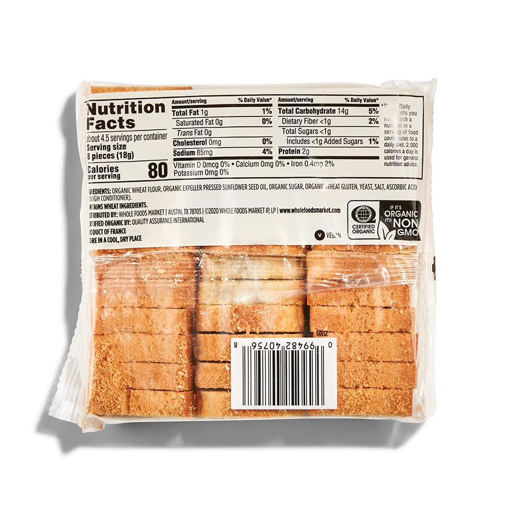 , Organic Mini Toast, 2.8 Ounce