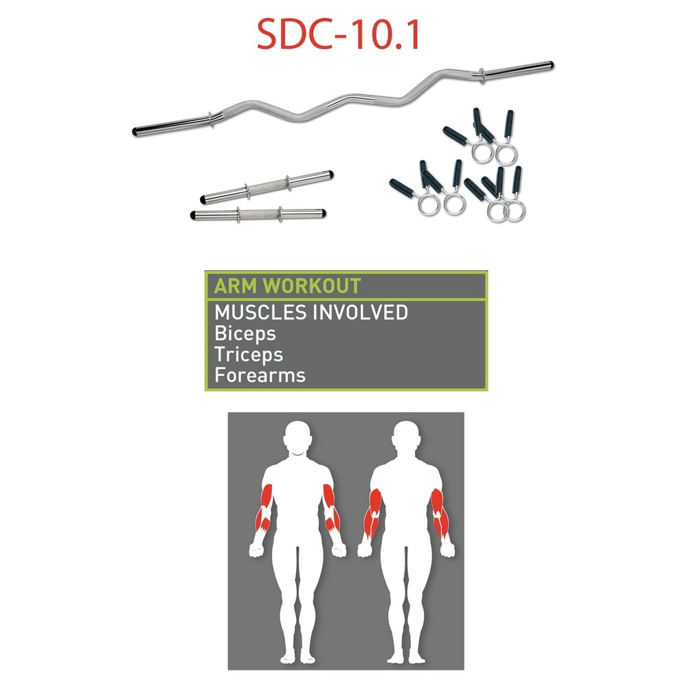 Impex Standard Curl Bar/Dumbbell Handle Combo: SDC-10.1