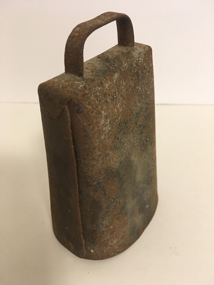 Antique Primitive Cow Bell Hand Forged Folded & Riveted
