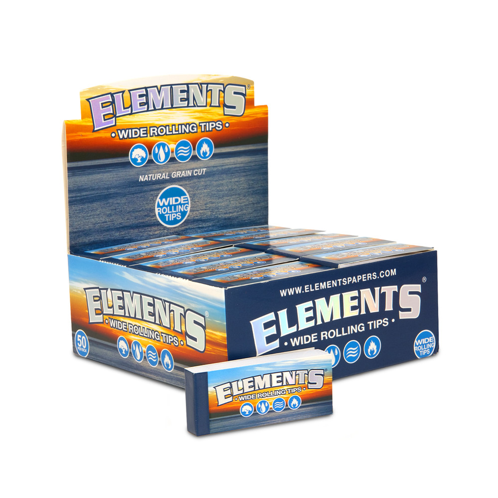 Elements Wide Rolling Tips | Non-Perforated 50 Ct