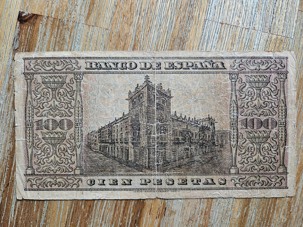 Spain 100 pesetas 1938 banknote