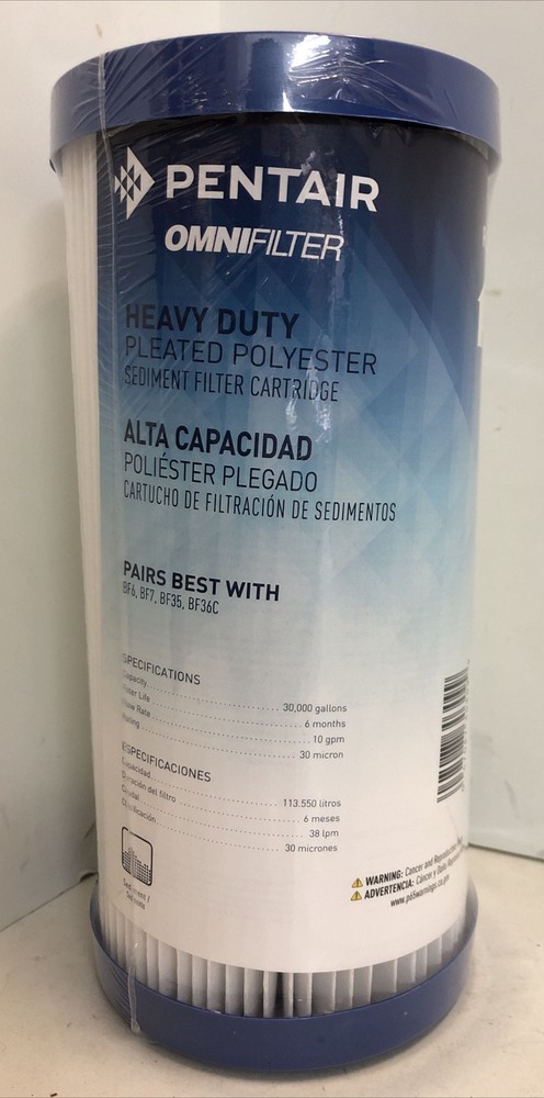 Pentair OMNIFilter Heavy Duty Pleated Polyester Sediment Filter Cartridge - RS6