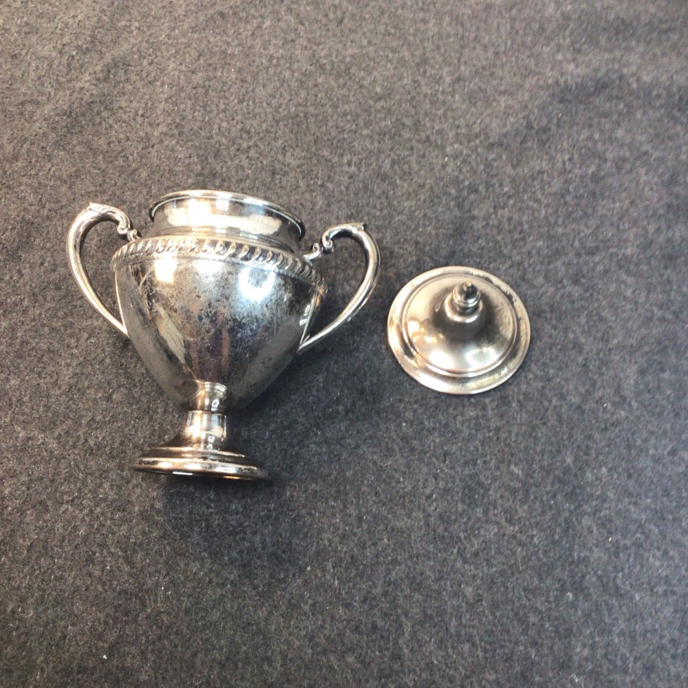 Silver On Copper Sugar Pot, Dish Beautiful Piece. Read Description