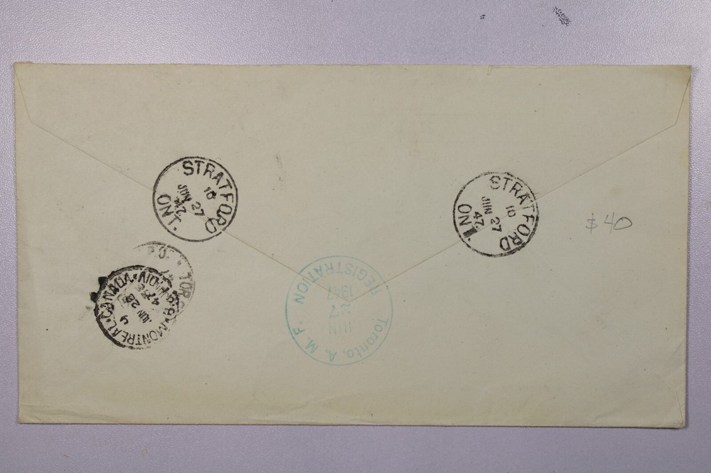 Canada 1947 Registered Airmail Cover / Censor / Netherlands - L38351