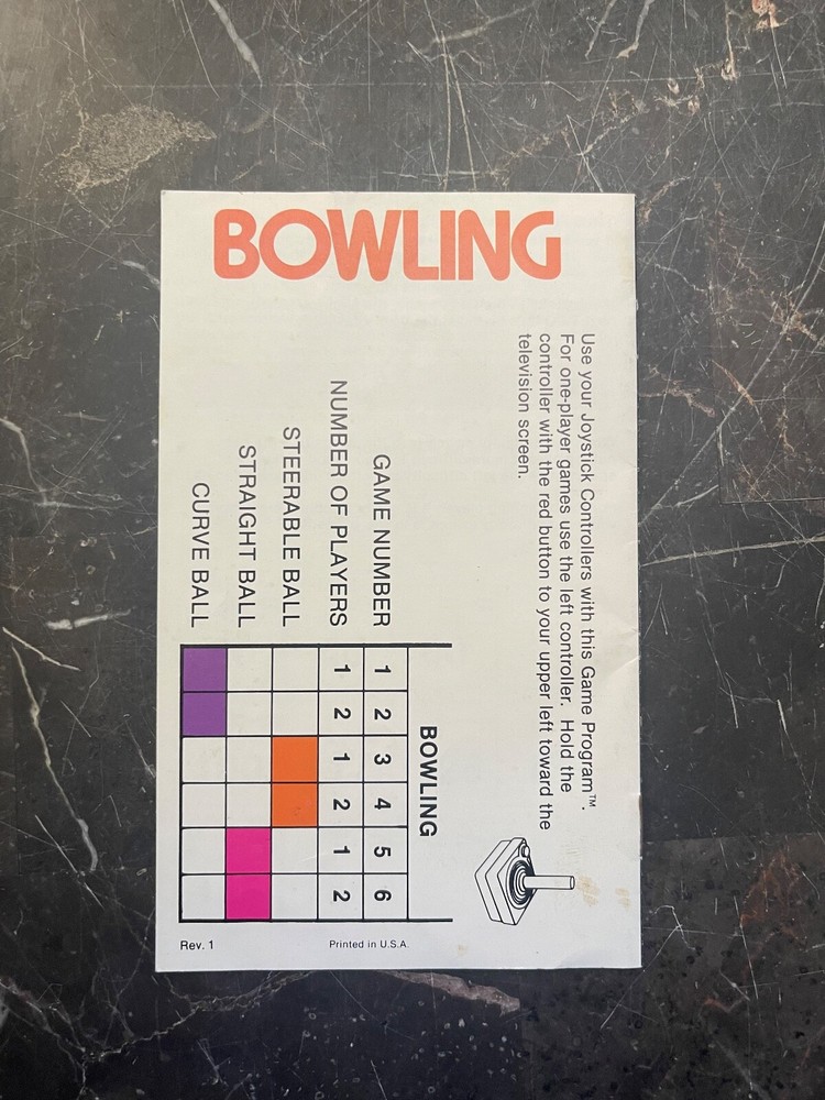 Bowling ATARI 2600 CX-2628 Video Game Program MANUAL ONLY***
