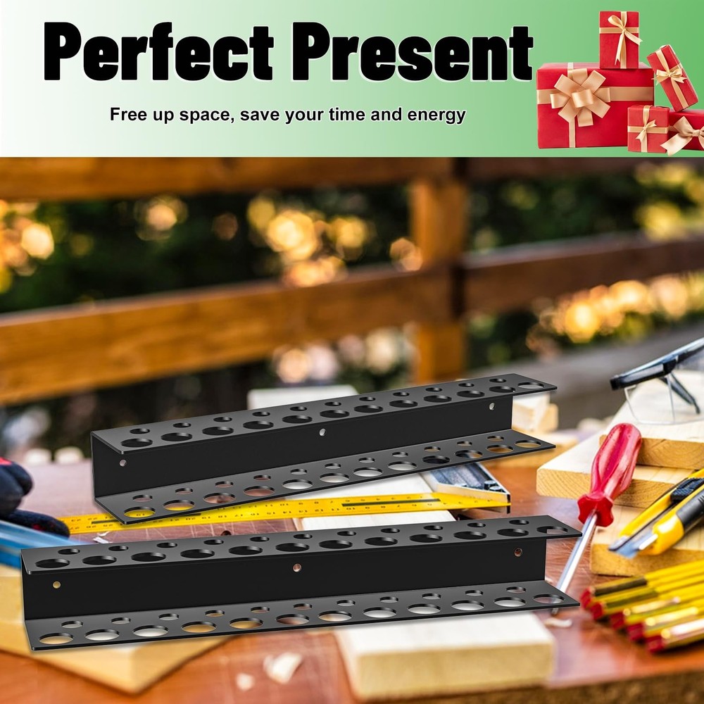 Wall Mount Tool Organizer Rack, Heavy Duty Screwdriver Pliers Holder 2PC
