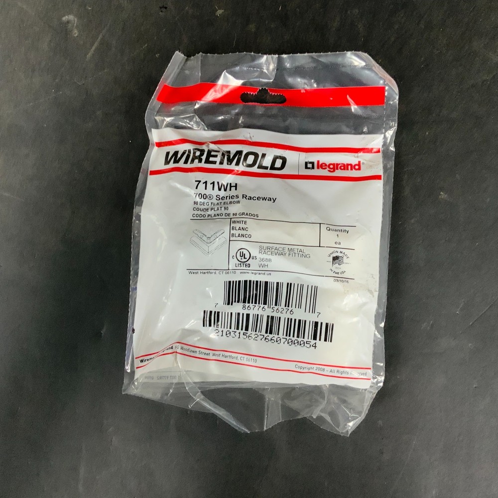 WIREMOLD 711WH 90 DEGREE FLAT ELBOW ($8 OBO)
