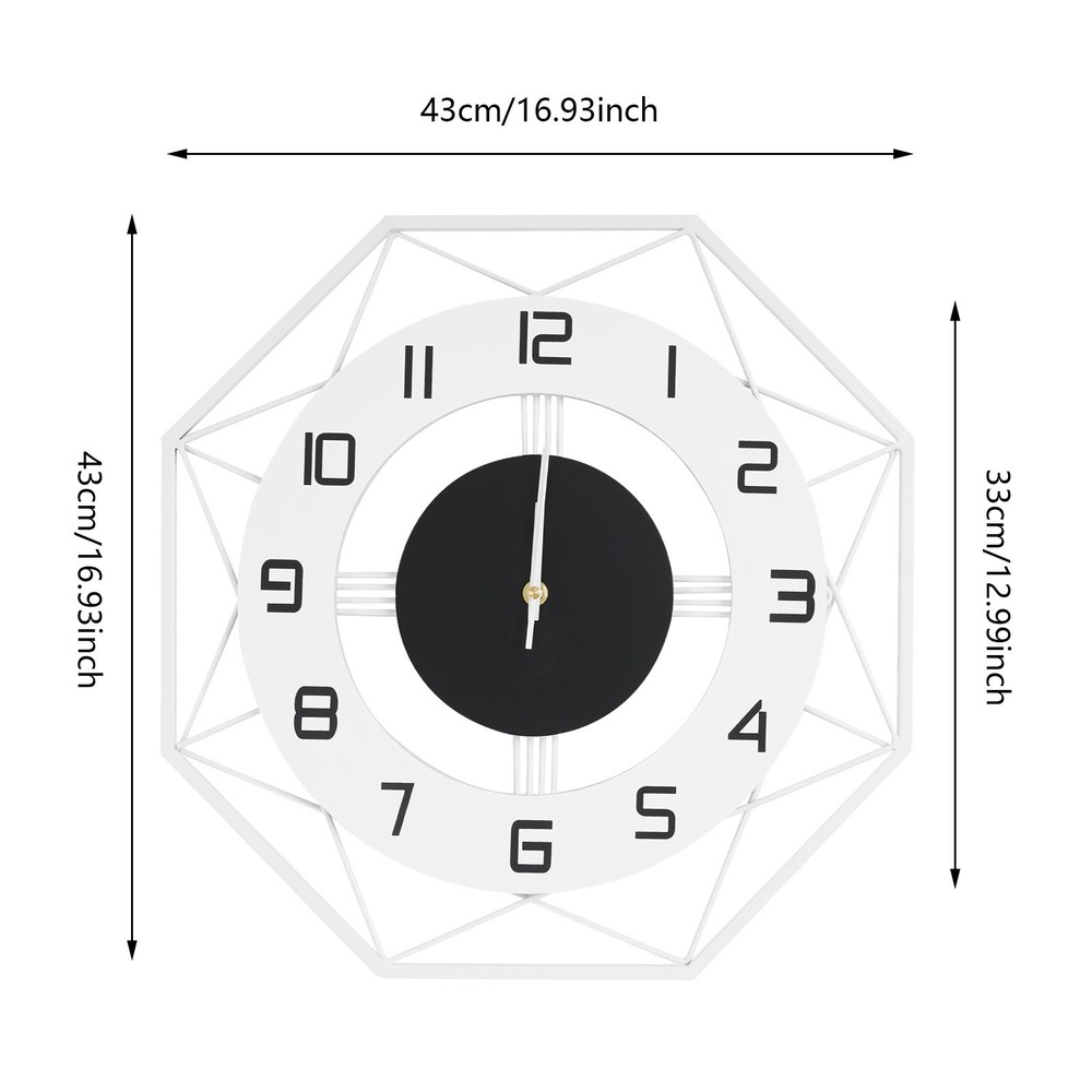 Modern Wall Clock - Silent Battery Powered Analog , Easy Mount