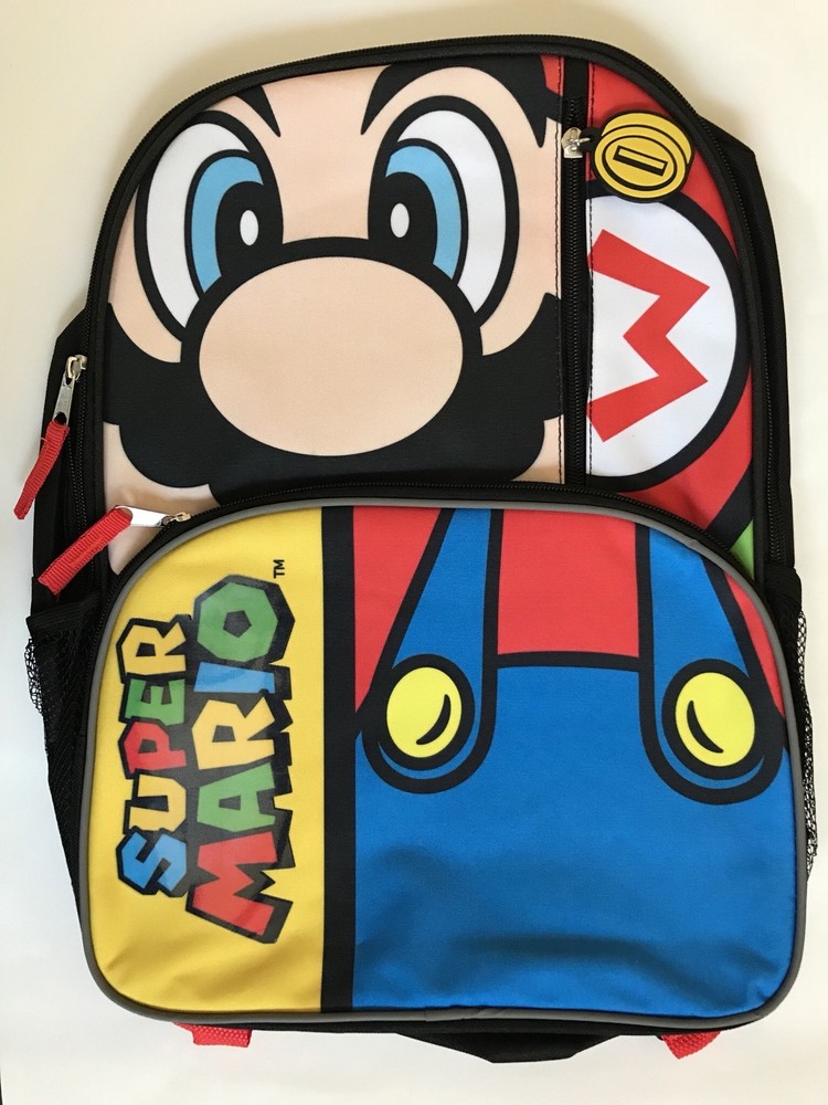 Backpack 16" Super Mario Body Multi-Compartment Reflective Strips NWT