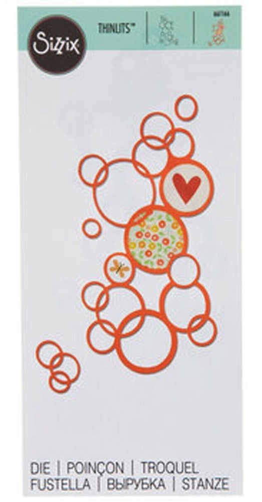 Sizzix "Bright Bubbles" Abstract Circles Thinlits Dies- 661166 MSRP $15