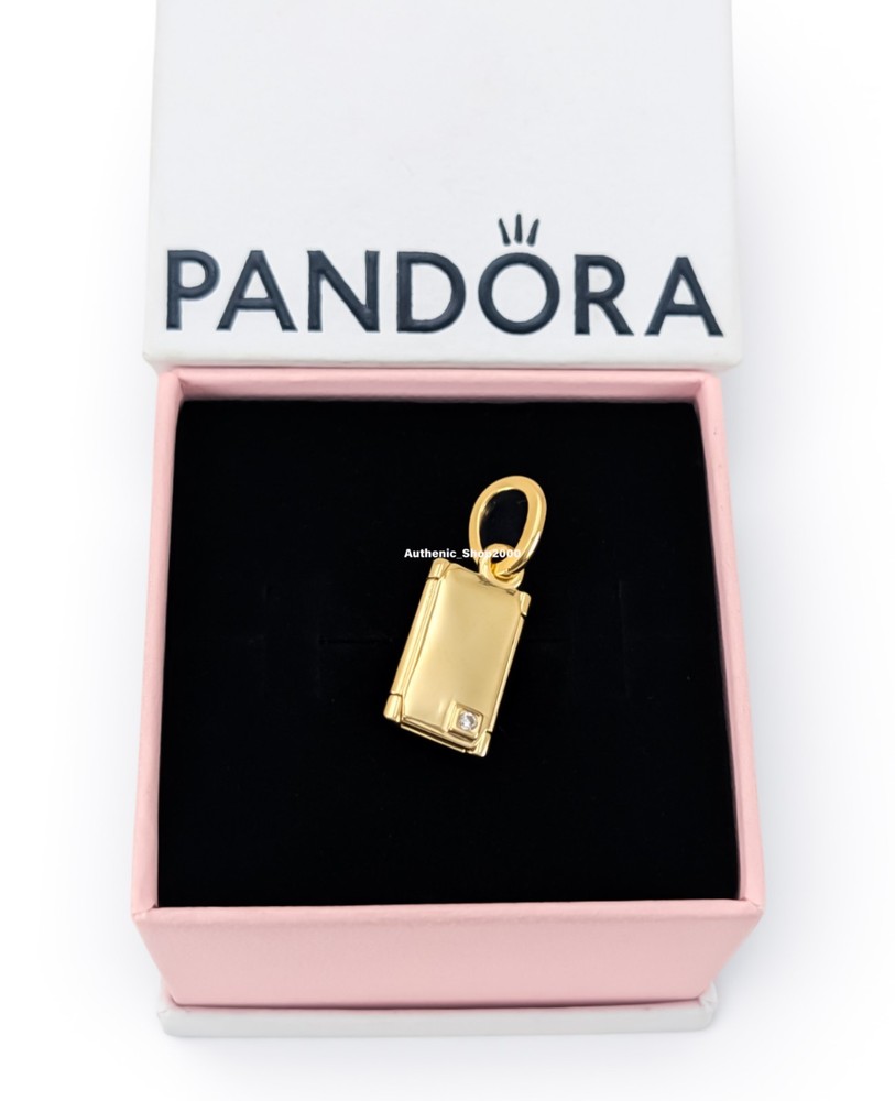 New 100% Authentic PANDORA Gold Engravable Open Envelope Dangle Charm 764421C01