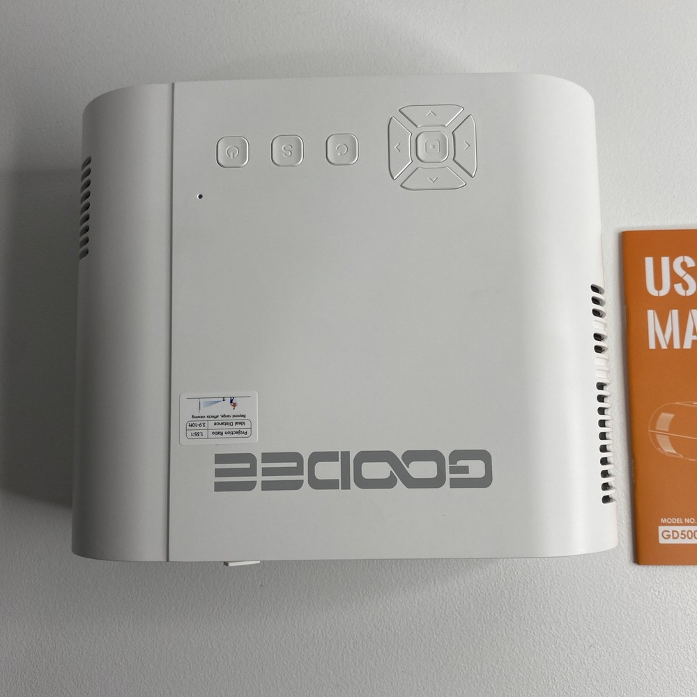 GooDee GD500 Video Projector White New Open Box