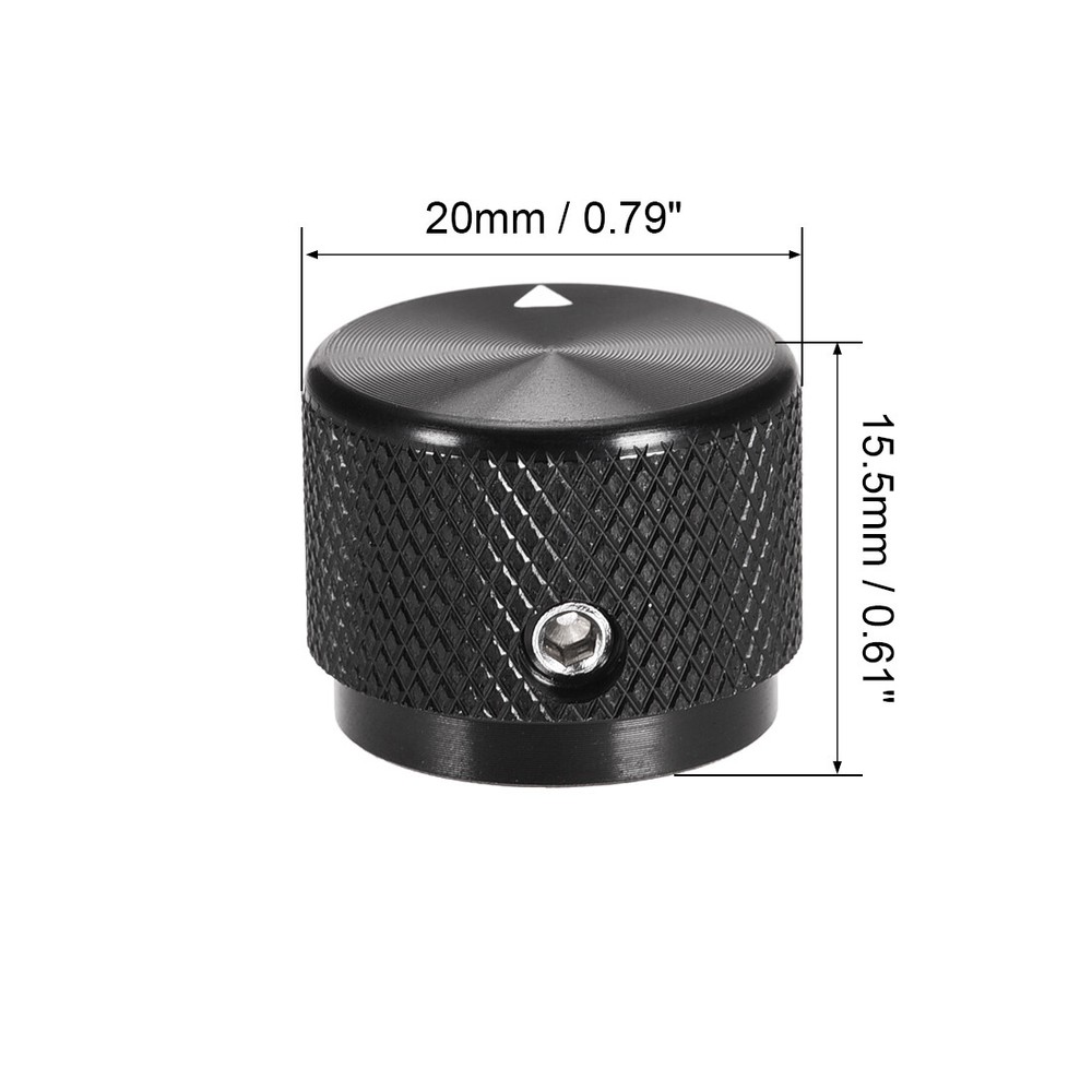2pcs Potentiometer Finish Black Aluminum Volume Control Knobs Amplifier Guitar