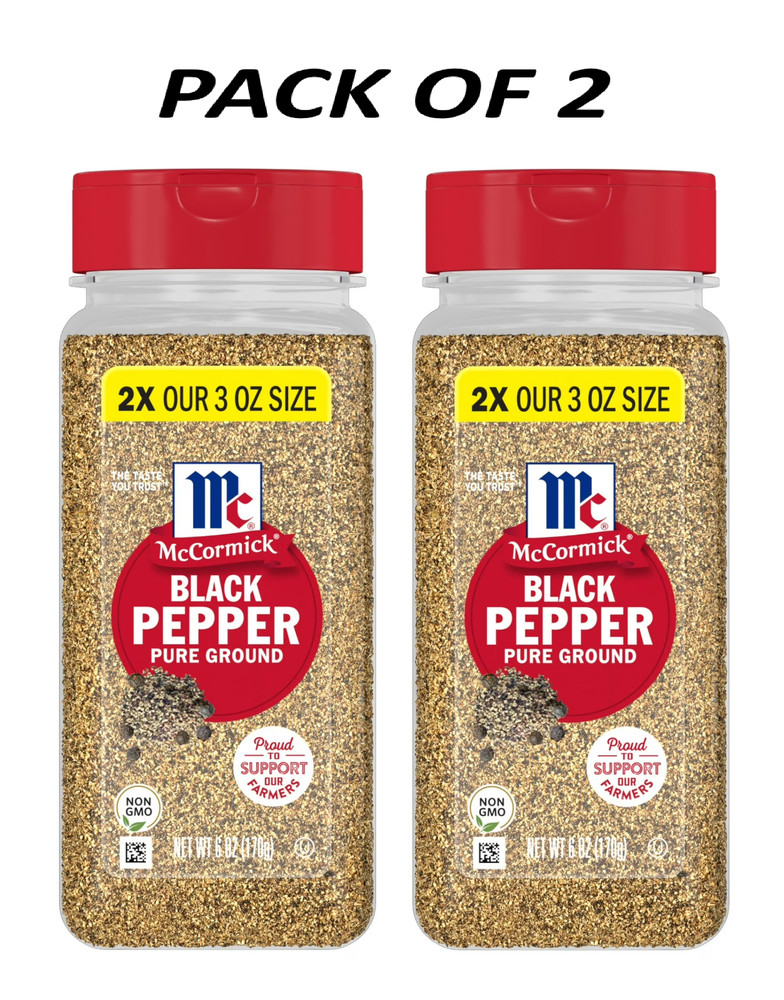 McCormick Pure Ground Black Pepper, 6 oz ( 2 Pack )