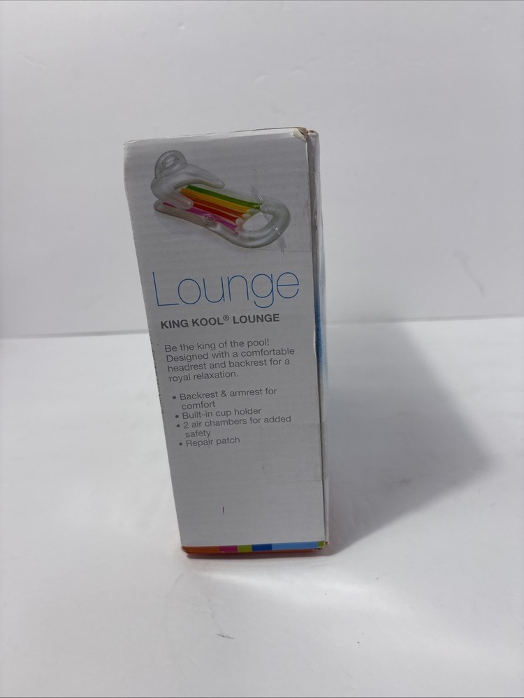 **NEW** INTEX KING KOOL INFLATABLE POOL LOUNGE FLOAT WITH HEADREST & CUP HOLDER