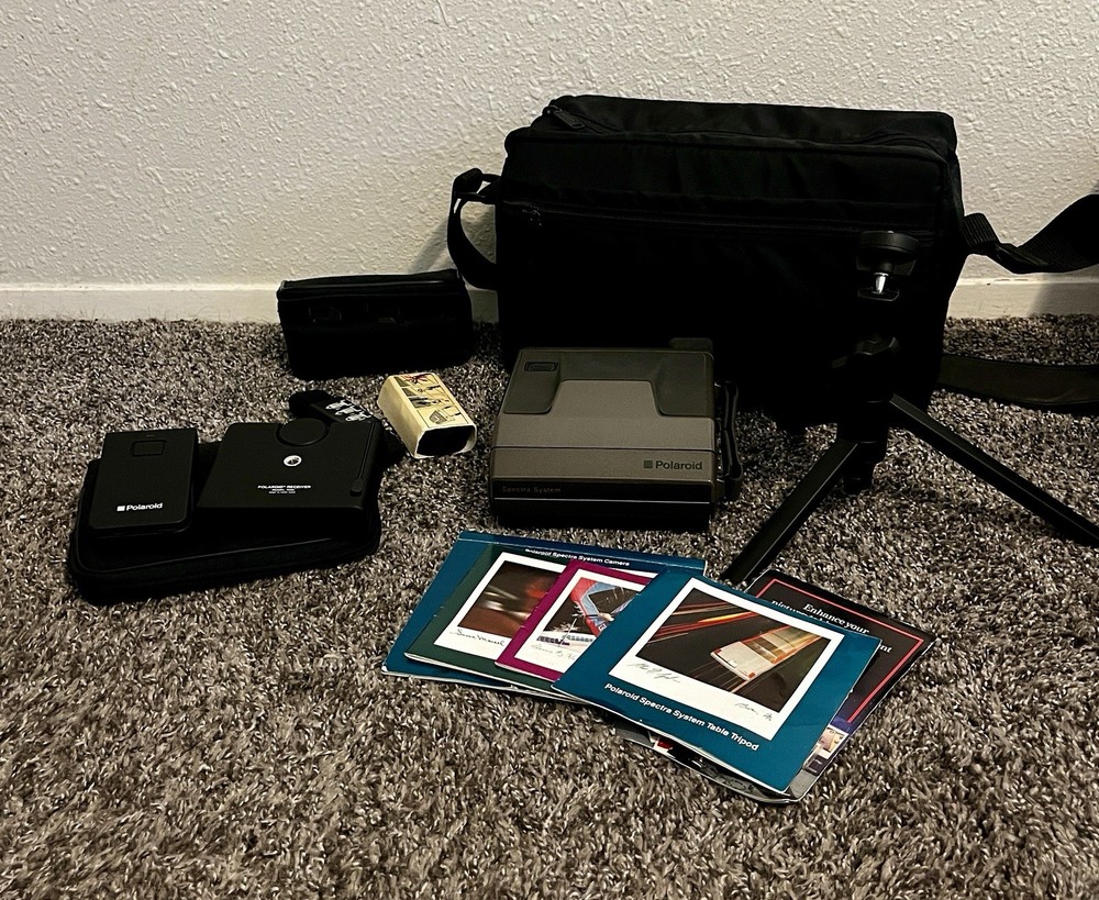 Polaroid Spectra System Instant Camera w/ Manual, Transmitter Receiver, Stand