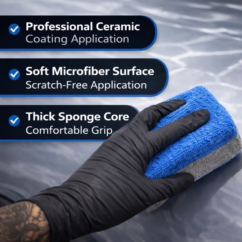 Ceramic Coating Applicator Pad 6 Pack Microfiber Car Wax Sponge