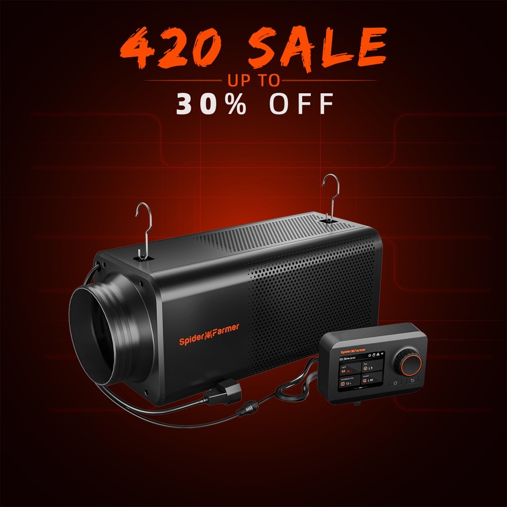 Spider Farmer 6" Inline Fan with Carbon Filter GGS Controller Ventilation System