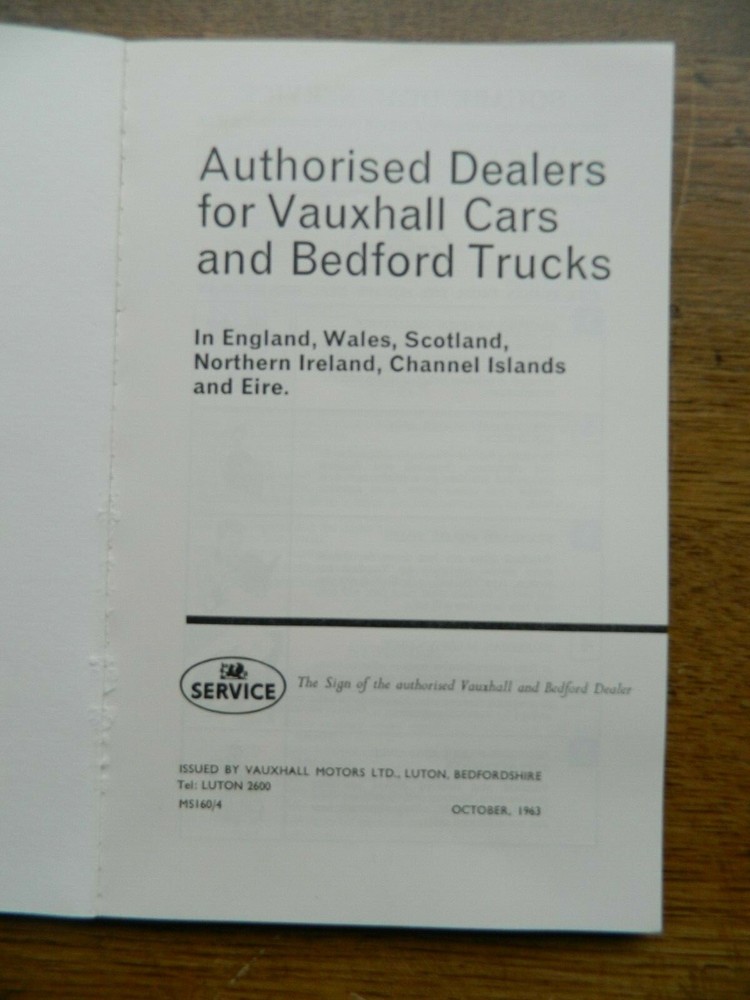 1963 Vauxhall Bedford Service Guide