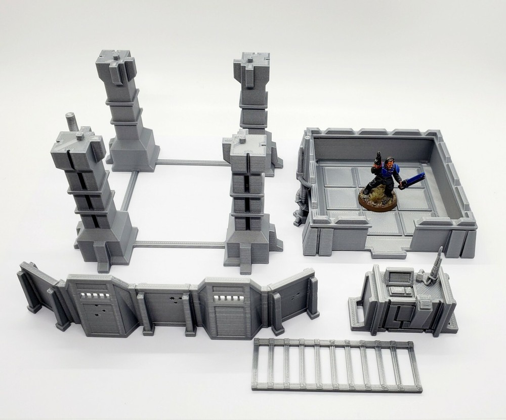 3d Printed Terrain. 3D Printed Forward Operating Base.3D Printed Wargame Scenery