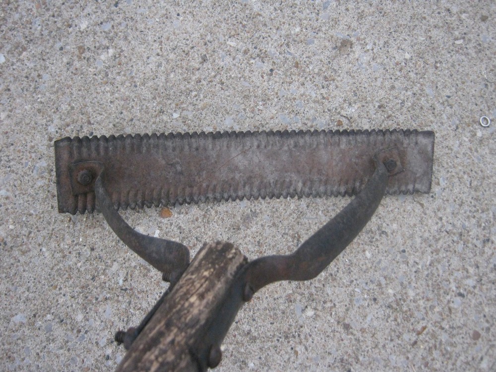 Vintage Weed Grass Trimmer Sling Blade Wood Handle Rustic Yard Sickle Wacker