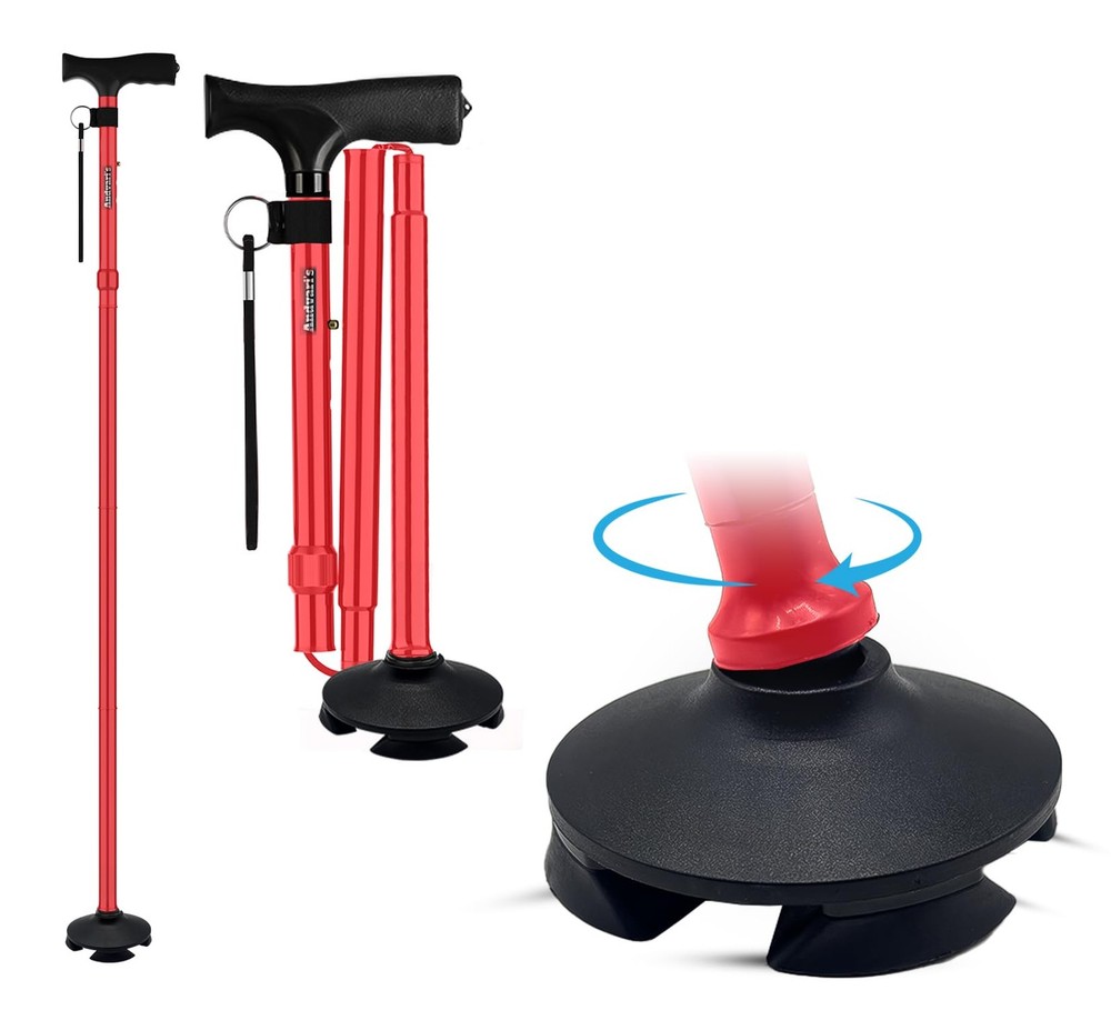Walking Cane for Men & Women – Foldable, Adjustable, Self-Standing Cane with ...