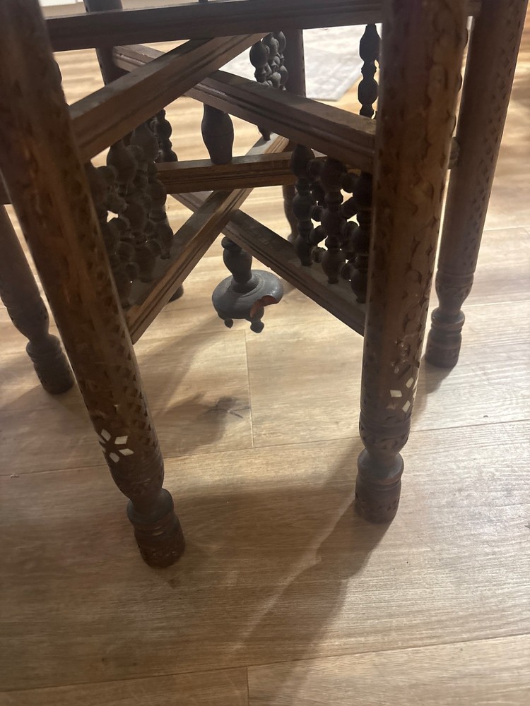 Persian hammered copper table