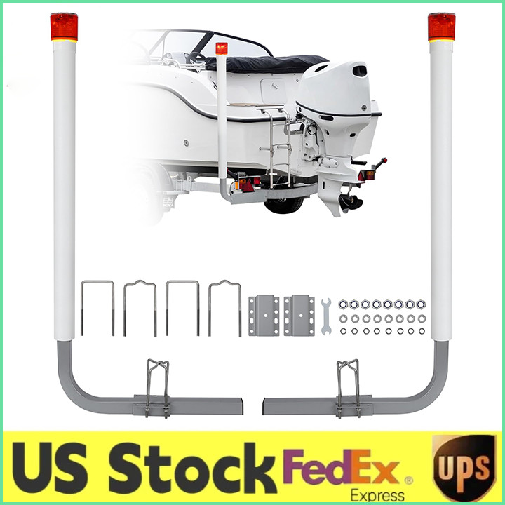 40" Adjustable Design Rustproof Galvanized Steel Trailer Guide Poles W/ PVC Pipe