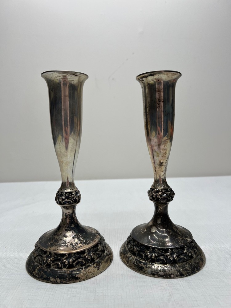 Vintage Sterling Silver Candlesticks Marked sterling