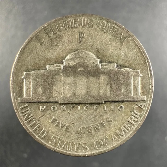 1942 P War Nickel Silver Bold Design