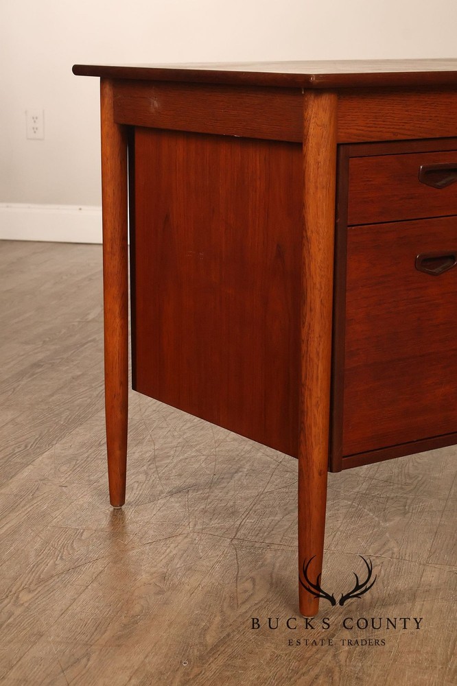 Arne Vodder Attributed Danish Modern Teak Drop Leaf Desk