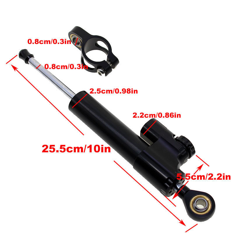 CNC Silver Motorcycle Universal Steering Damper Stabilizer Linear Control Safety