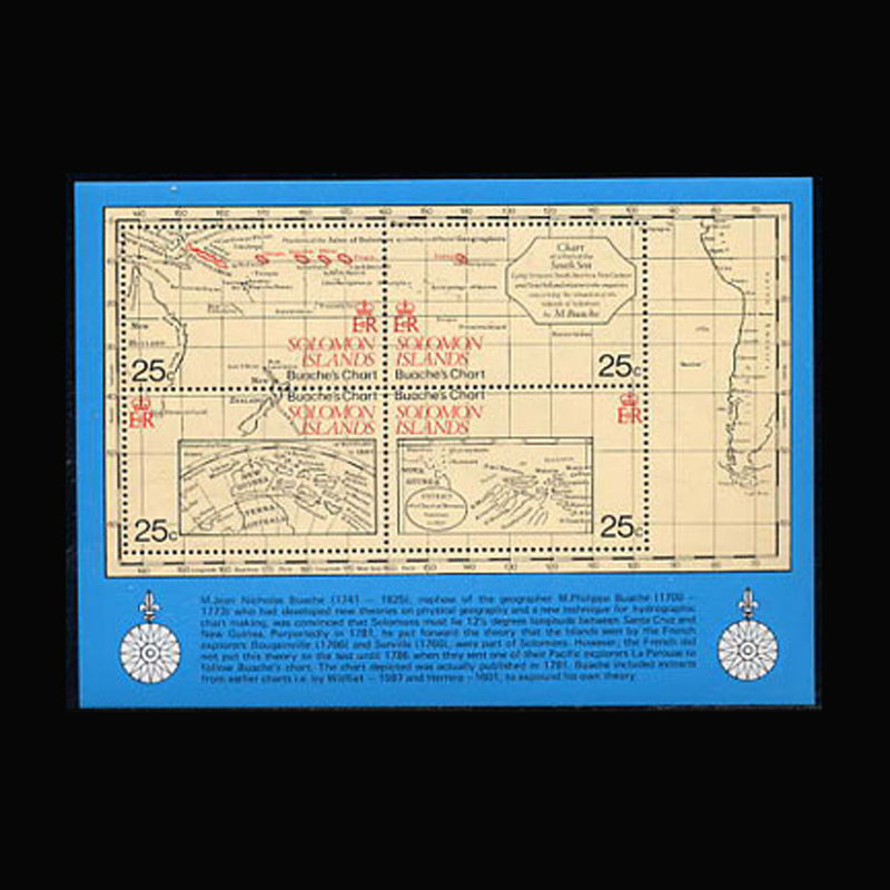 Solomon Is, Sc #443, MNH, 1981, S/S, Maumelle's Map