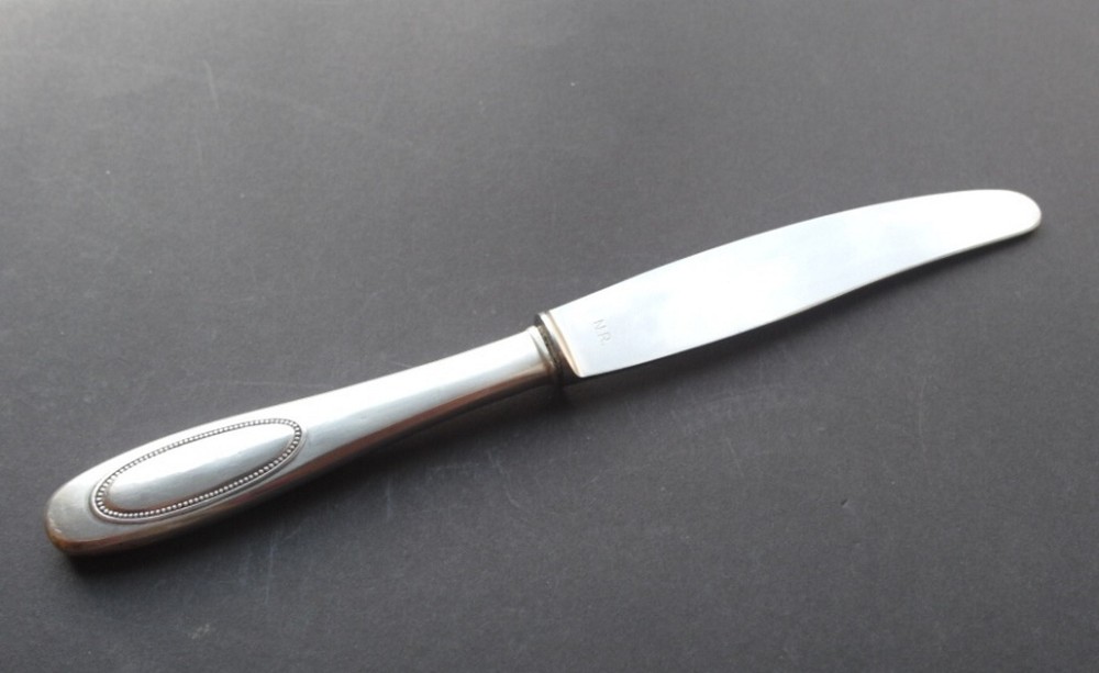 Elegant Menu Knife, Pearl Decor, 800 Silver, Around 1930 E483
