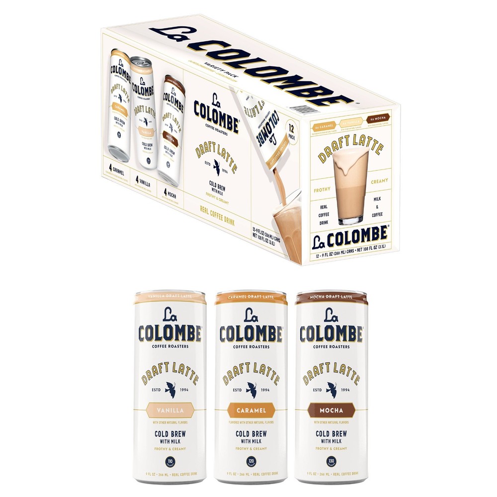 La Colombe Draft Latte Cold Brew Coffee, Variety Pack, 9 fl oz, 12-pack