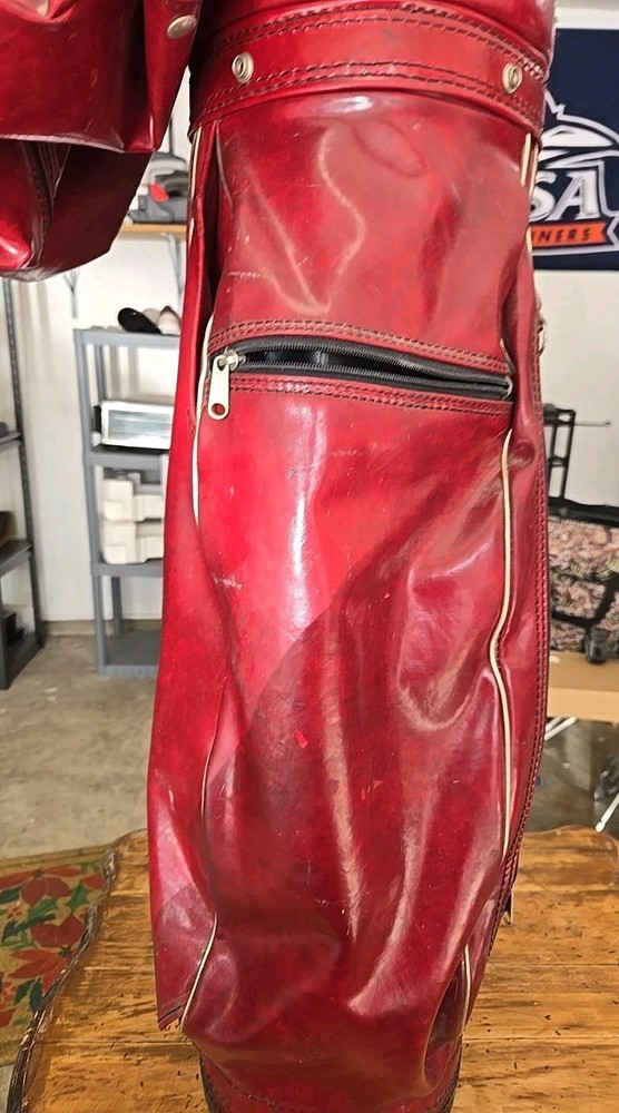 vintage burton leather golf bag