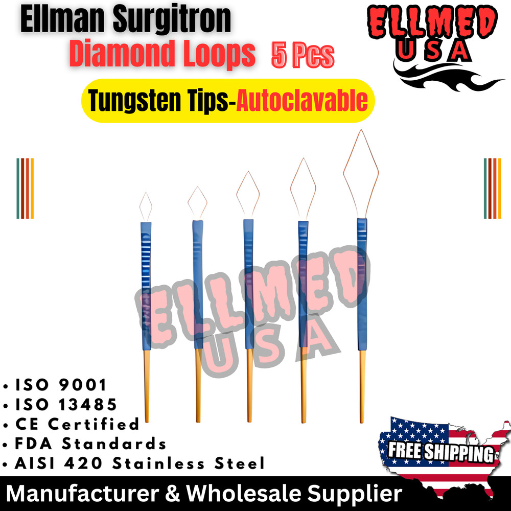 Ellman Surgitron Diamond Loop Electrodes all sizes 5Pcs Reusable Tungsten Tips