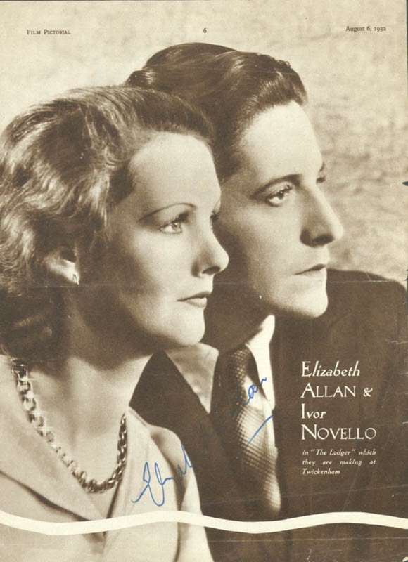 ELIZABETH ALLAN - MAGAZINE PHOTOGRAPH SIGNED