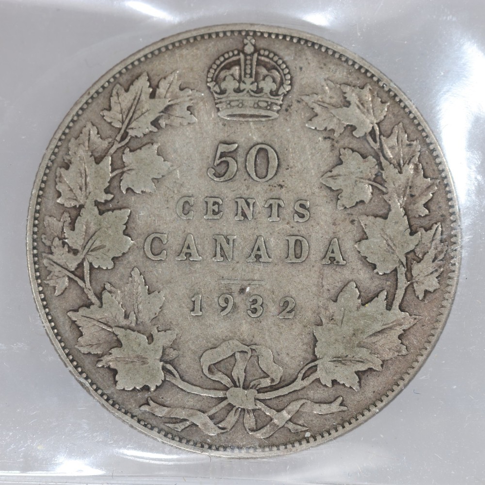1932 Canada Silver 50 Cents ICCS VG10 - Key Date