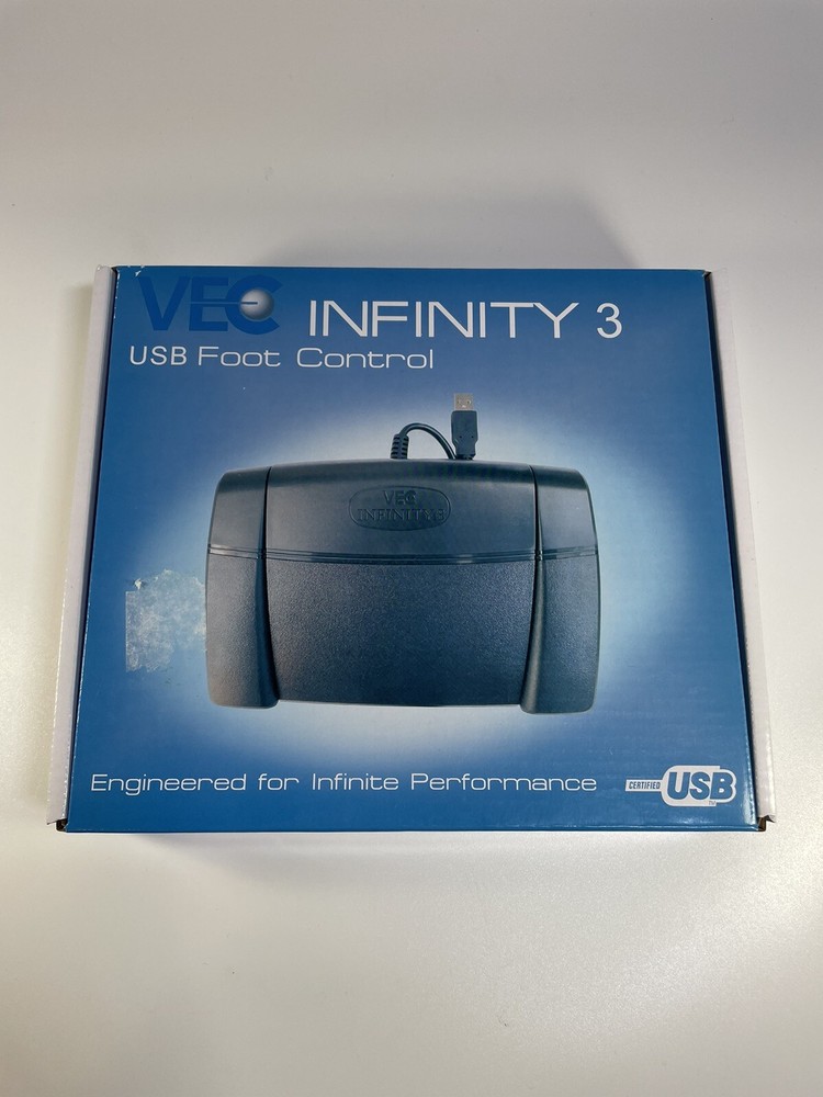 VEC Infinity 3 USB Foot Pedal Control - for Transcription Stenography Dictation