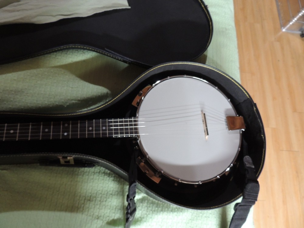 Fender 5-String Closed Back Banjo Polished Wood w/ Hard Case Shoulder strap