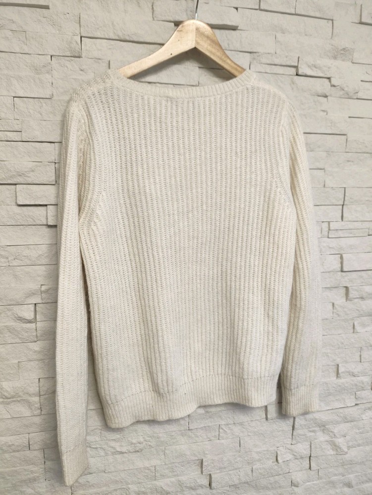 Next Jumper Pullover Size 14 Casual Long Sleeve Cable Knit Cream Embellished