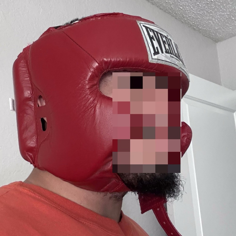 Vintage Everlast Sparring Headgear Size XL Leather