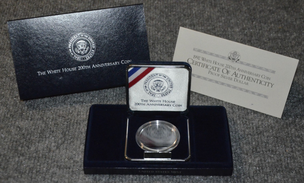 *Empty Box* For 1994-W Proof White House Silver Dollar Capsule & COA