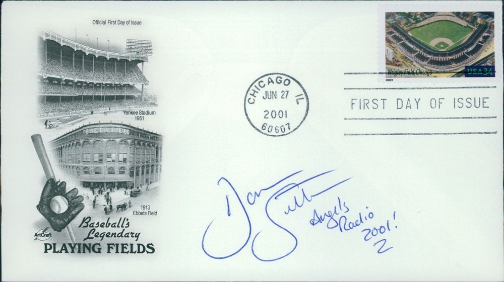 Daron Sutton Anaheim Angels Signed First Day Issue Cachet JSA Authenticated
