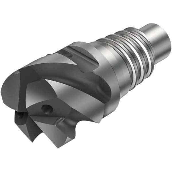 Sandvik 7611802 Carbide Corner Radius End Mill Head: 5 Flutes, E25 AlTiN Coated