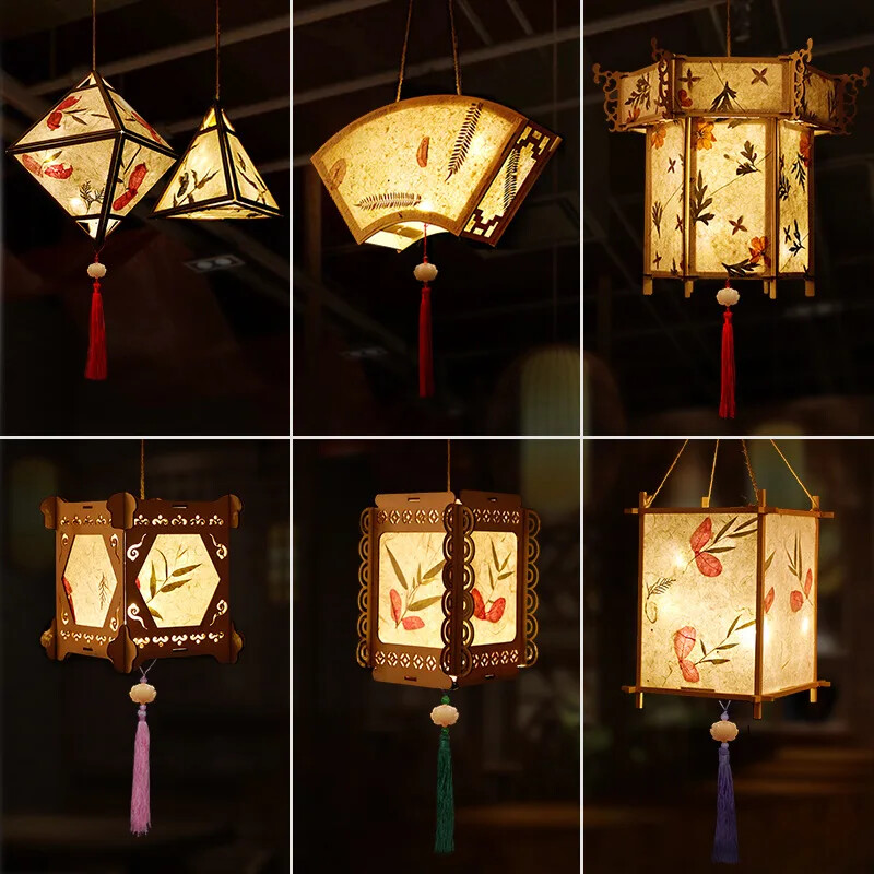 DIY Chinese Portable Ancient Lanterns Creative Mid-autumn Lanterns Material pack