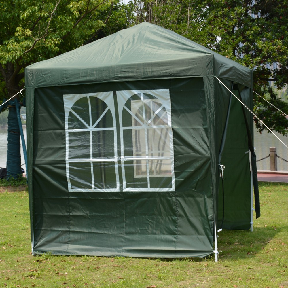 2 x 2m Two Doors&Two Windows Practical Waterproof Right-Angle Folding Tent Green