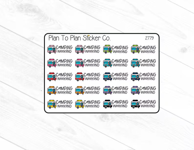 2779~~Camping Weekend Planner Stickers.